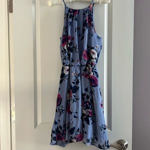 Blue Rain Floral Dress